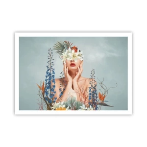 Poster - Vrouw - bloem - 100x70 cm