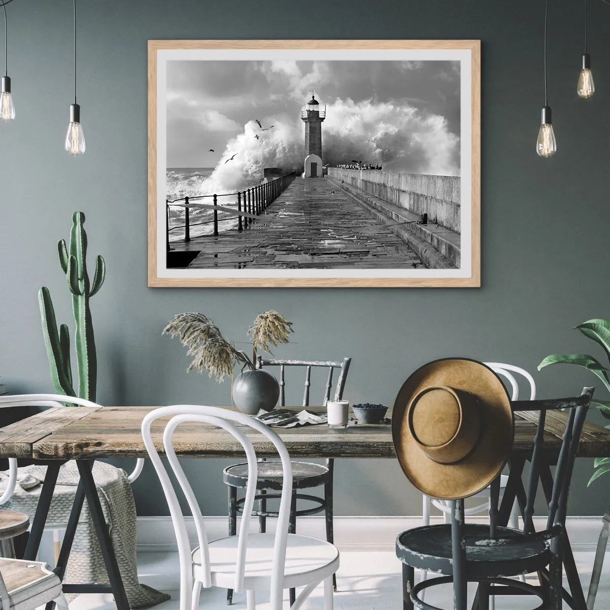 Een poster in een licht eiken lijst - Onbevreesd - 100x70 cm