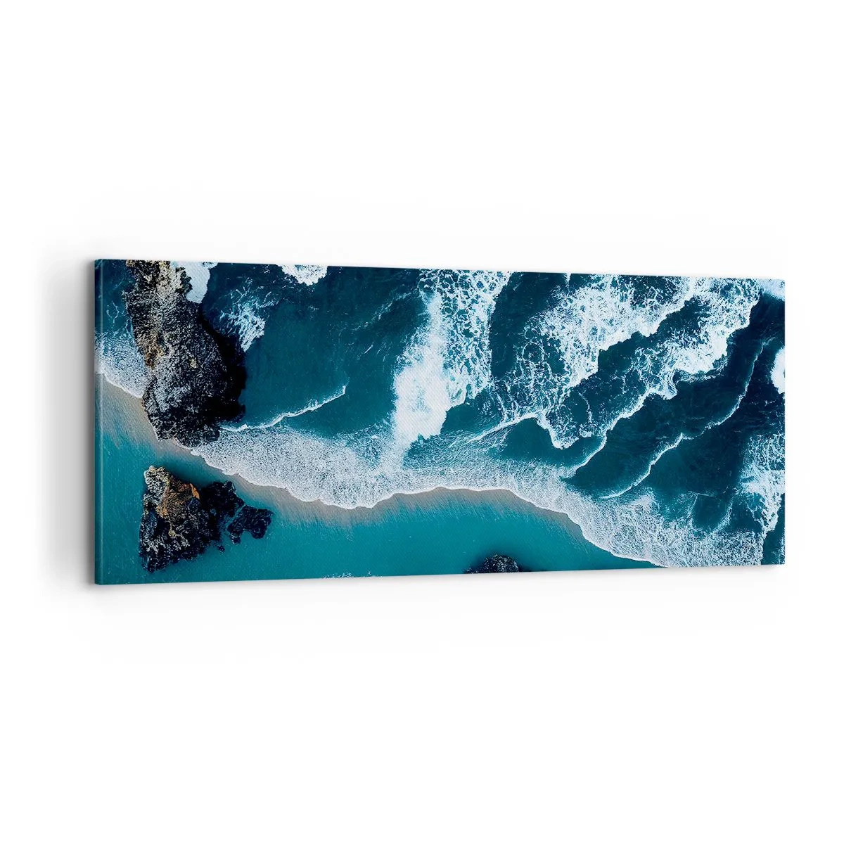 Schilderen op canvas - In golven gewikkeld - 100x40 cm