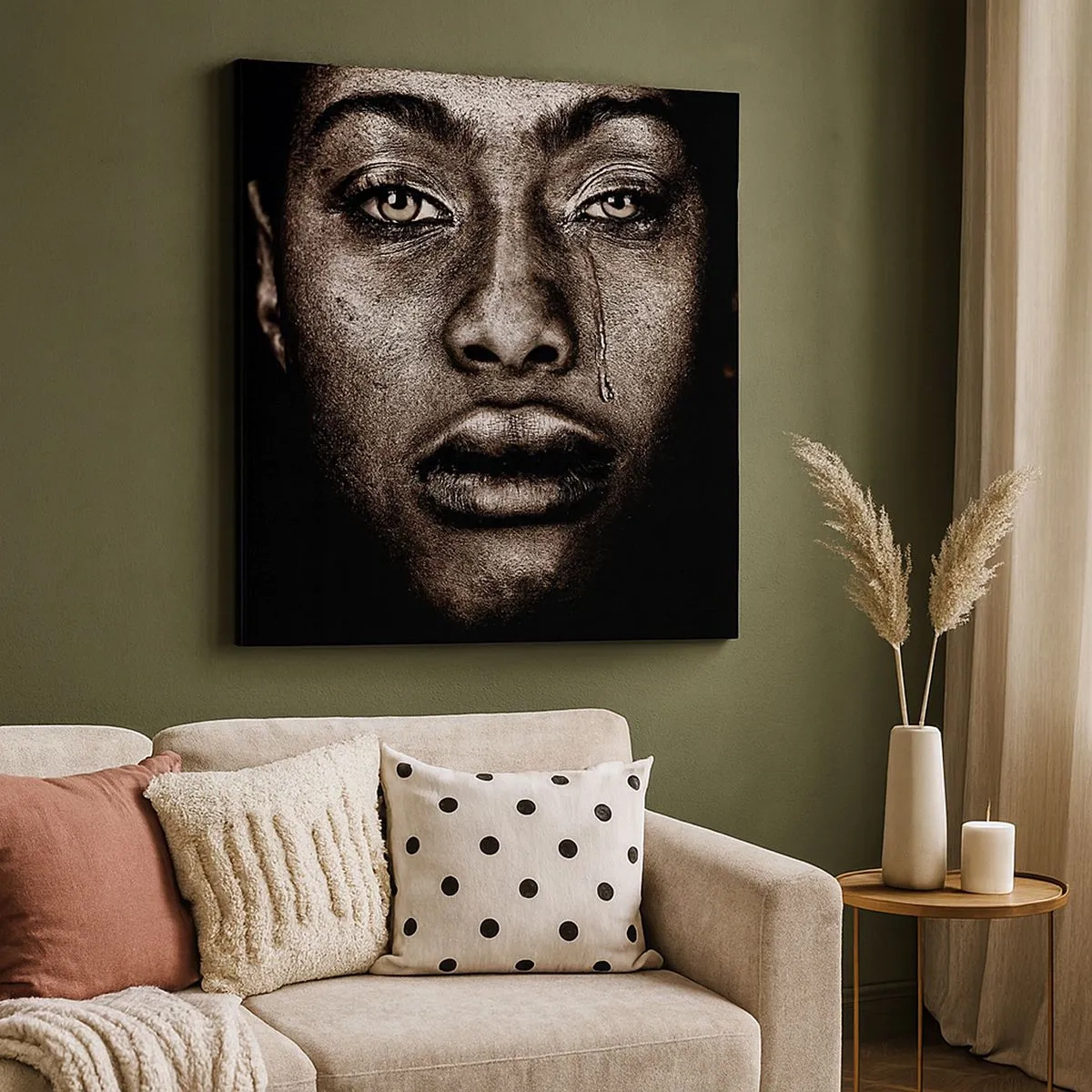 Schilderen op canvas - een traan - 30x30 cm