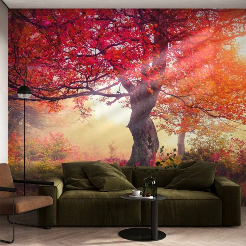 Fotobehang op maat Premium Canvas - Bloeiende razernij - Landschap, Park, Bloemen