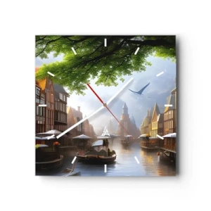 Wandklok - Klok - Hollands stadsbeeld - 40x40 cm