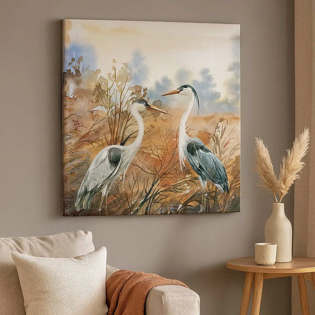 Schilderen op canvas - Waarheen in de herfst? - 30x30 cm