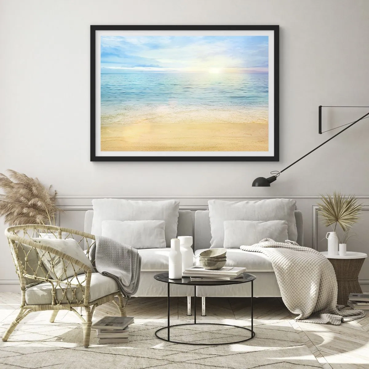 Poster in een zwarte lijst - Groot blauw - 70x50 cm