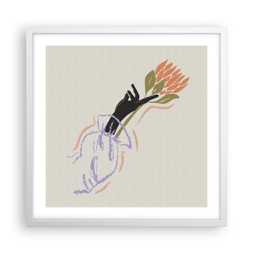 Poster in een witte lijst - Zusterlijke aanraking - 50x50 cm