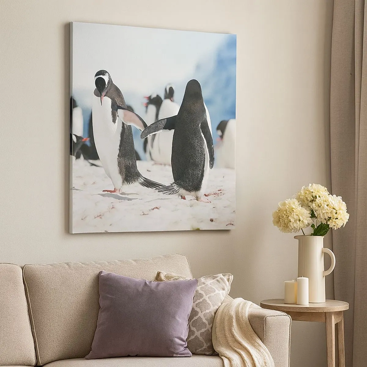 Schilderen op canvas - Dansen in de sneeuw - 30x30 cm