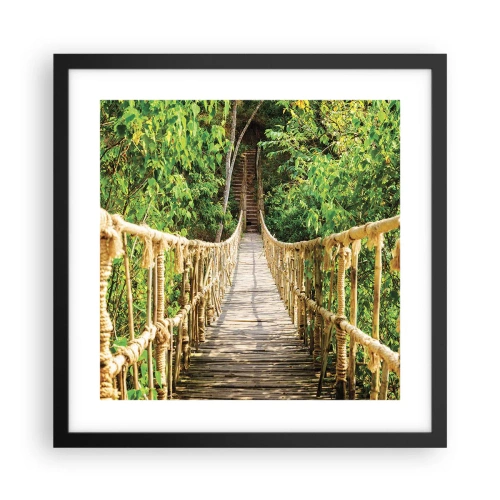 Poster in een zwarte lijst - Opgeschort in het groen - 40x40 cm
