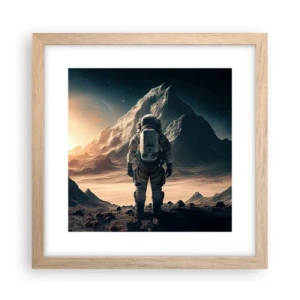 Een poster in een licht eiken lijst - Nieuwe uitdaging - 30x30 cm