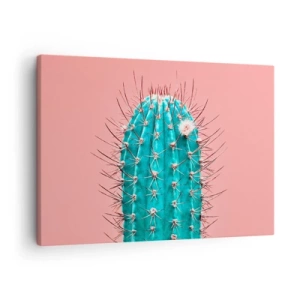 Schilderen op canvas - Een artistieke kijk op een cactus op een roze achtergrond - 70x50cm - Kijk gewoon - Moderne wanddecoratie voor woonkamer en slaapkamer ARTTOR