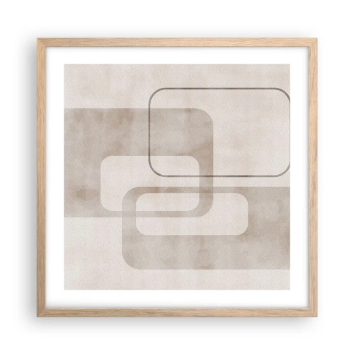 Een poster in een licht eiken lijst - Geometrische voeg - 50x50 cm
