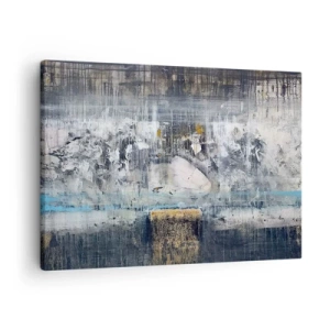 Schilderen op canvas - Abstracte compositie in koele tinten - 70x50cm - Als op ijs, als zo moeizaam - Moderne wanddecoratie voor woonkamer en slaapkamer ARTTOR