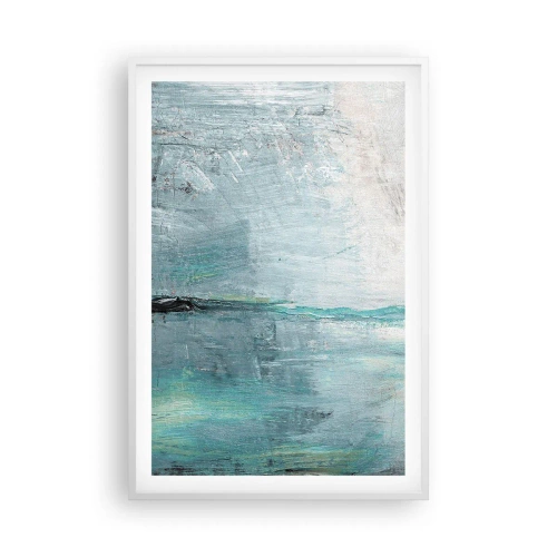 Poster in een witte lijst - Horizontaal in blauw - 61x91 cm
