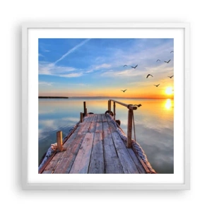 Poster in een witte lijst - Loop recht naar de zon - 50x50 cm