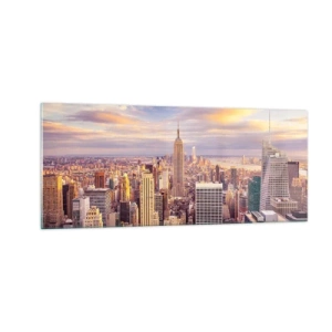 Schilderen op glas - Reik alleen naar de wolken - 100x40 cm