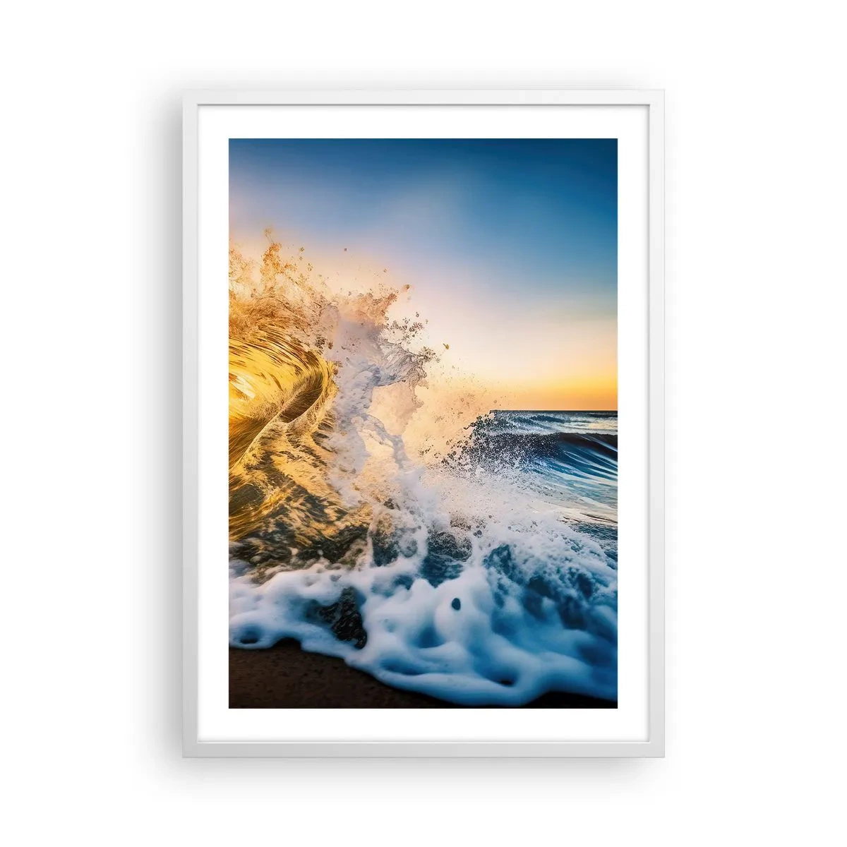 Poster in een witte lijst - Plezier in het zand - 50x70 cm