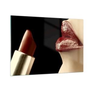 Schilderen op glas - Sensualiteit en schittering van karmijn - 100x70 cm