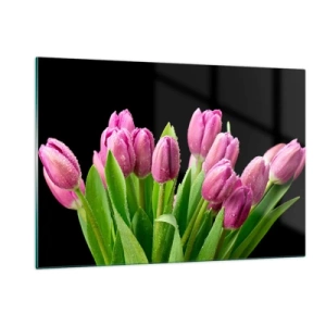 Schilderen op glas - Lila vreugde van de lente - 120x80 cm