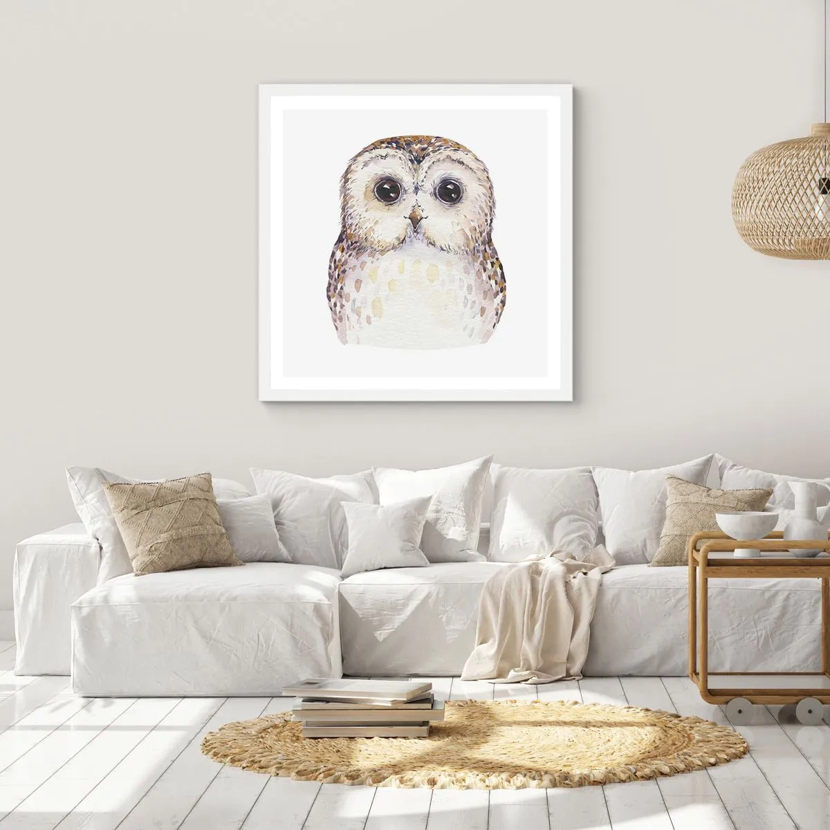 Poster in een witte lijst - Kijk in mijn ogen - 60x60 cm