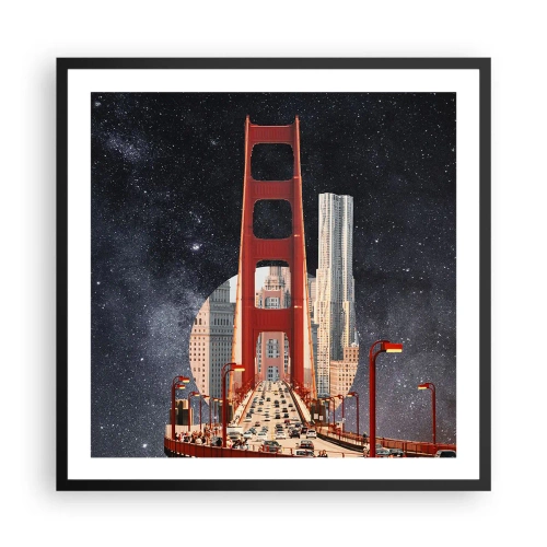 Poster in een zwarte lijst - Altijd in het centrum - 60x60 cm