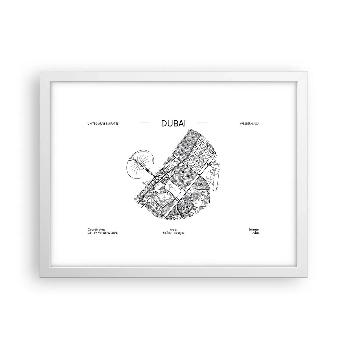 Poster in een witte lijst - Anatomie van Dubai - 40x30 cm