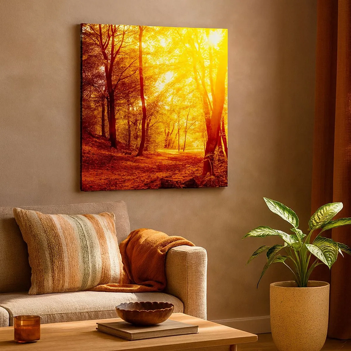 Schilderen op canvas - Op weg naar de gouden open plek - 30x30 cm