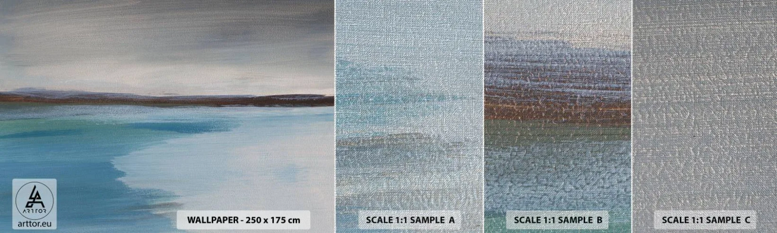 Fotobehang Monster Premium Canvas - Horizontaal landschap - Zee, Deel, Strand - 100x30 cm