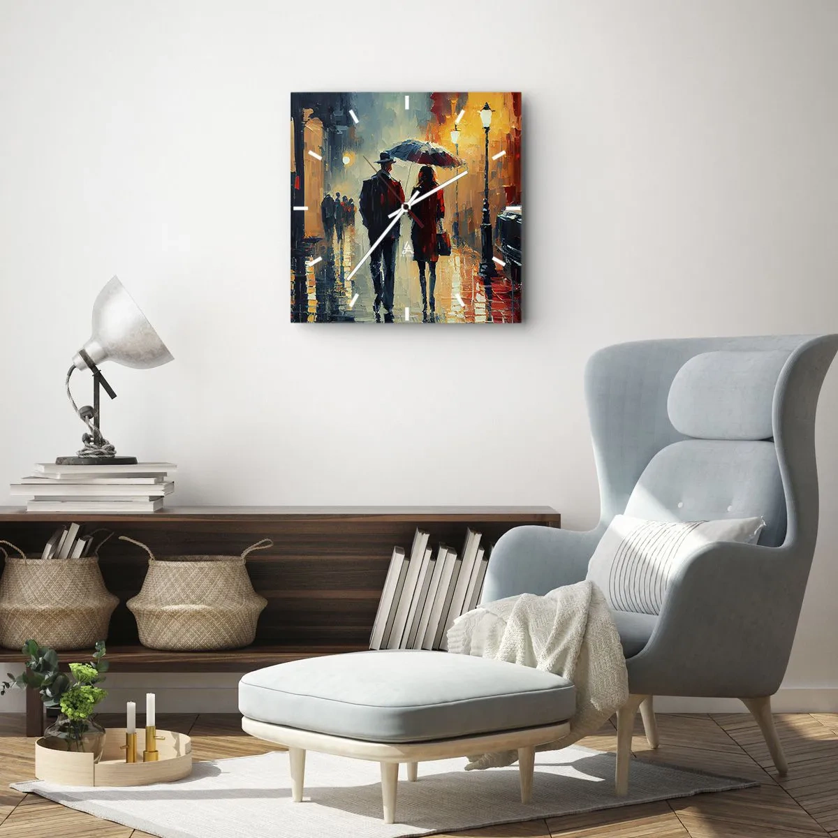 Wandklok - Klok - Stedelijk love strory - 40x40 cm
