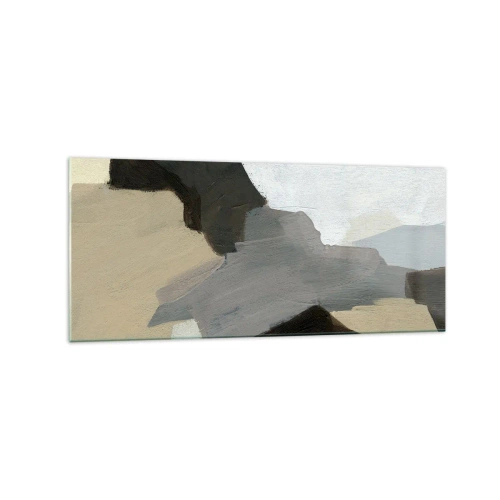 Schilderen op glas - Abstractie: het kruispunt van grijs - 120x50 cm