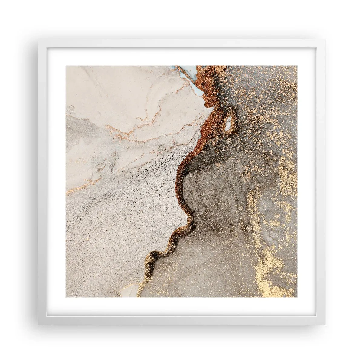 Poster in een witte lijst - Op de grens van kleuren - 50x50 cm