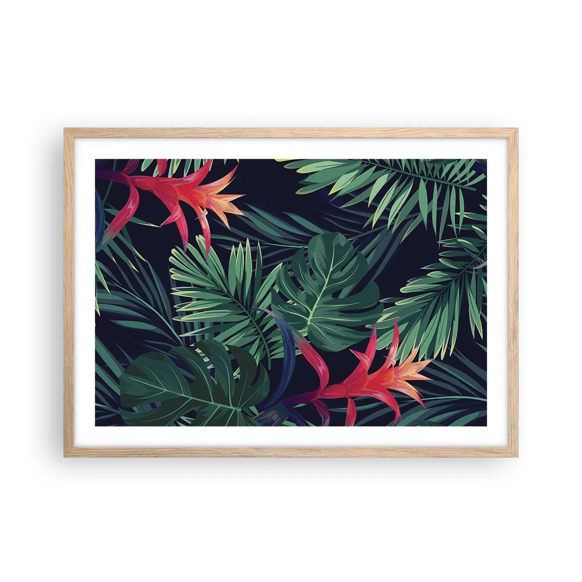 Een poster in een licht eiken lijst - Ontsteken in het groen - 70x50 cm