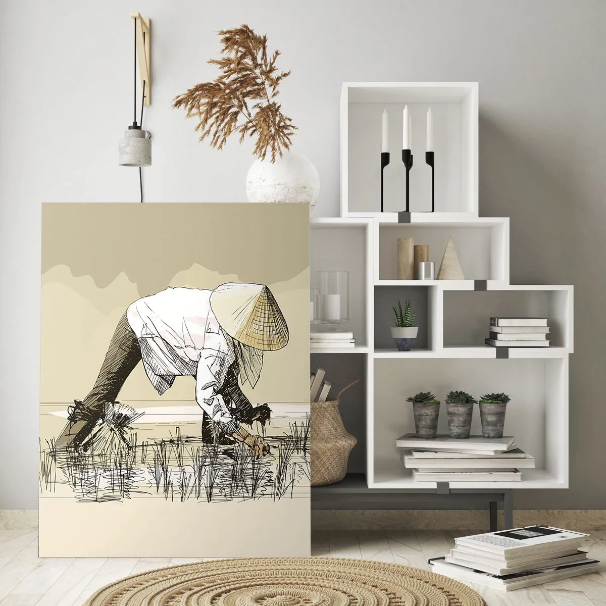 Schilderen op glas - Succesvolle oogst - 50x70 cm