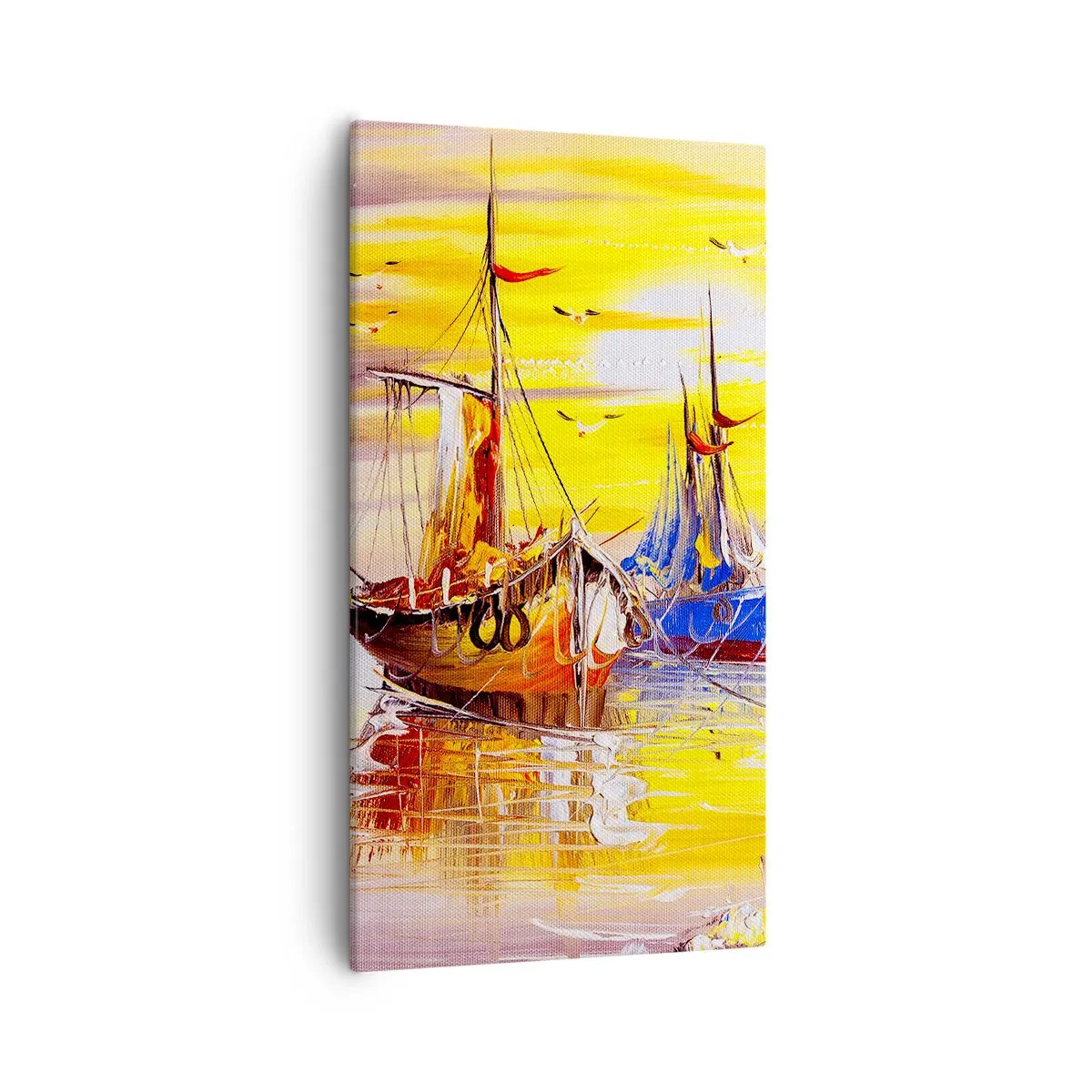 Schilderen op canvas - Een welverdiende rust in de haven - 55x100 cm
