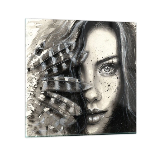 Schilderen op glas - Wilde schoonheid - 50x50 cm