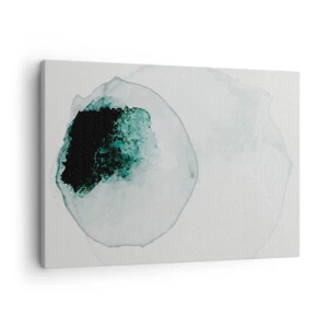 Schilderen op canvas - Abstracte waterdruppel met tinten groen en zwart - 70x50cm - In een druppel water - Moderne wanddecoratie voor woonkamer en slaapkamer ARTTOR