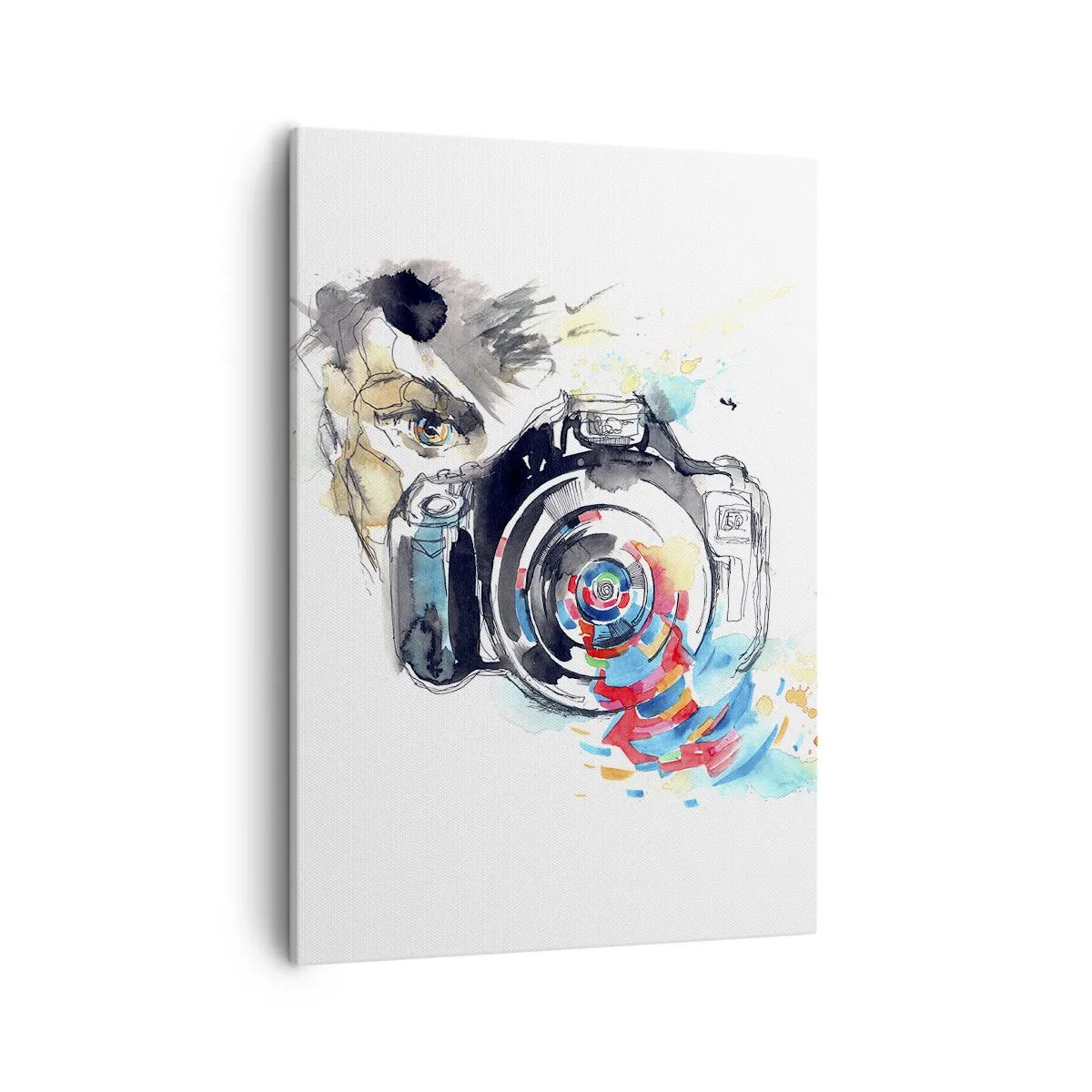 Schilderen op canvas - In het oog van de lens - 50x70 cm