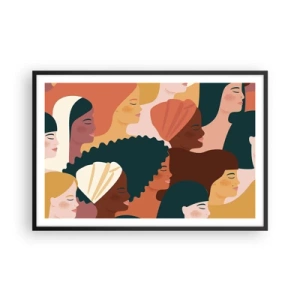 Poster in een zwarte lijst - Alleen vrouwelijkheid - 91x61 cm