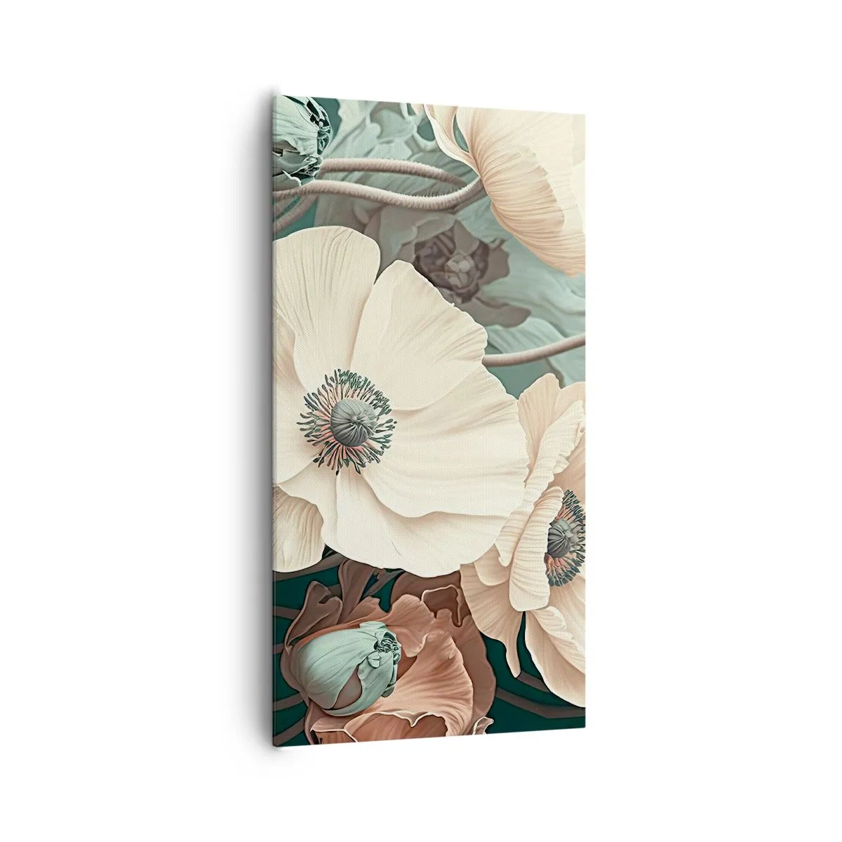 Schilderen op canvas - Het gefluister van klaprozen - 65x120 cm