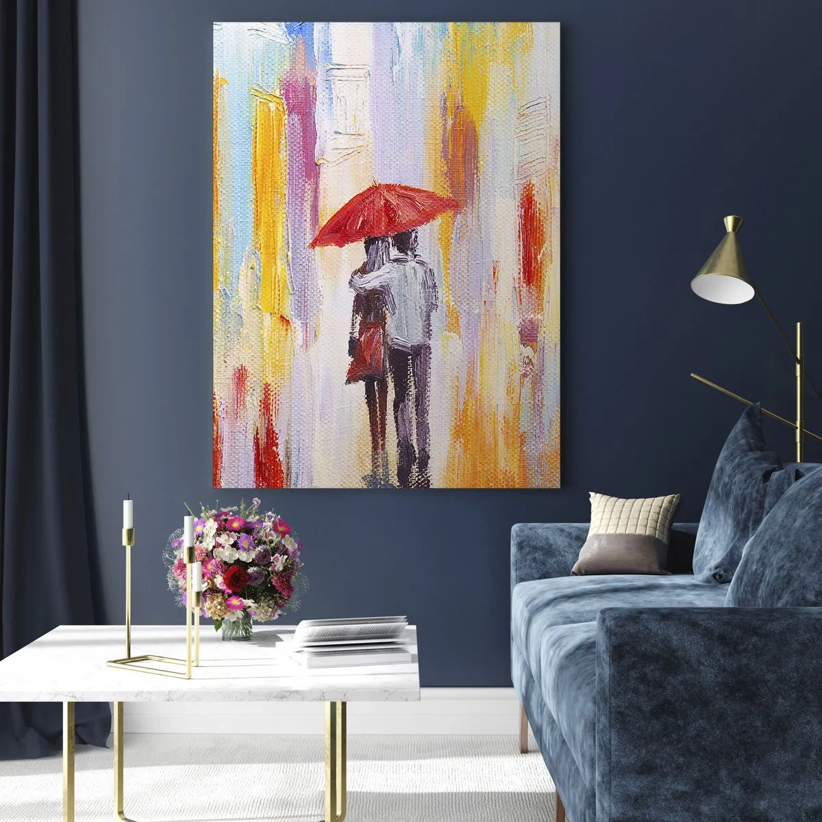 Schilderen op glas - Laat het maar regenen - 80x120 cm