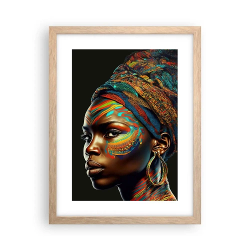 Een poster in een licht eiken lijst - Afrikaanse koningin - 30x40 cm
