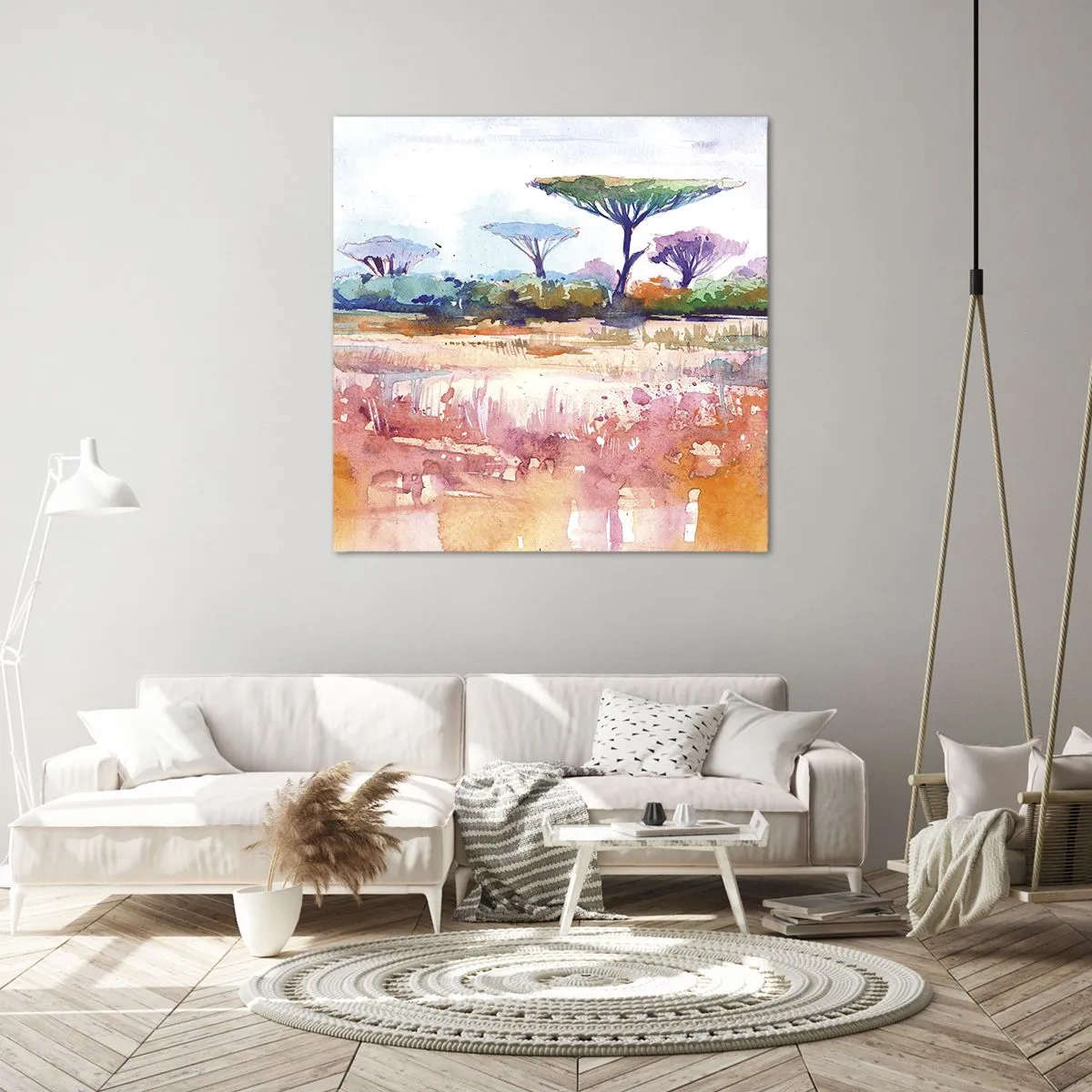Schilderen op canvas - Savanne kleuren - 60x60 cm