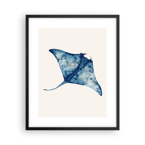 Poster in een zwarte lijst - Leven in blauw - 40x50 cm