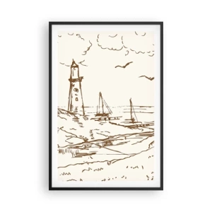 Poster in een zwarte lijst - Een overzicht van de herinneringen aan de zomer - 61x91 cm