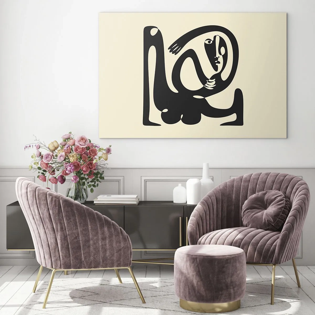 Schilderen op glas - Bijna Picasso - 100x70 cm