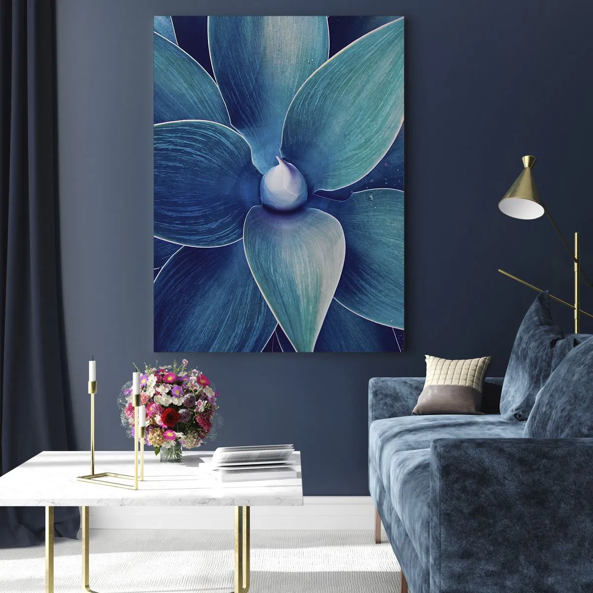 Schilderen op glas - Blauw uit de lucht - 50x70 cm