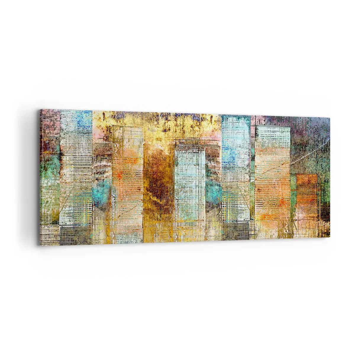 Schilderen op canvas - Een zonnige metropool - 100x40 cm