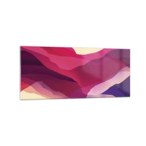 Schilderen op glas - Paarse golven - 120x50 cm