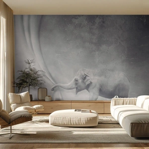 Fotobehang op maat Premium Canvas - Onthul het mysterie - Abstractie, Olifant, Grafisch
