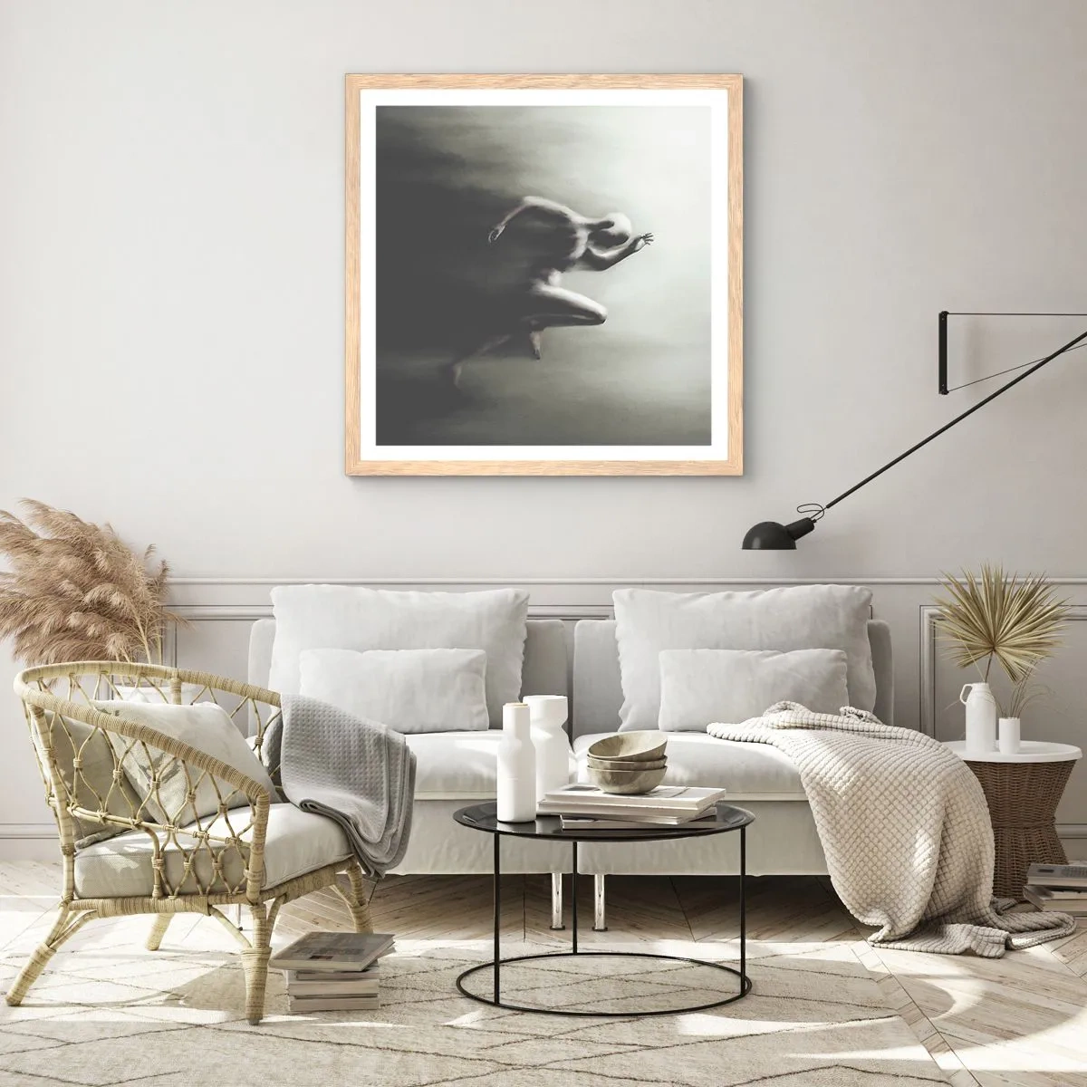 Een poster in een licht eiken lijst - Niet te stopen - 50x50 cm