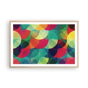 Een poster in een licht eiken lijst - Beklimming naar de regenboog - 91x61 cm