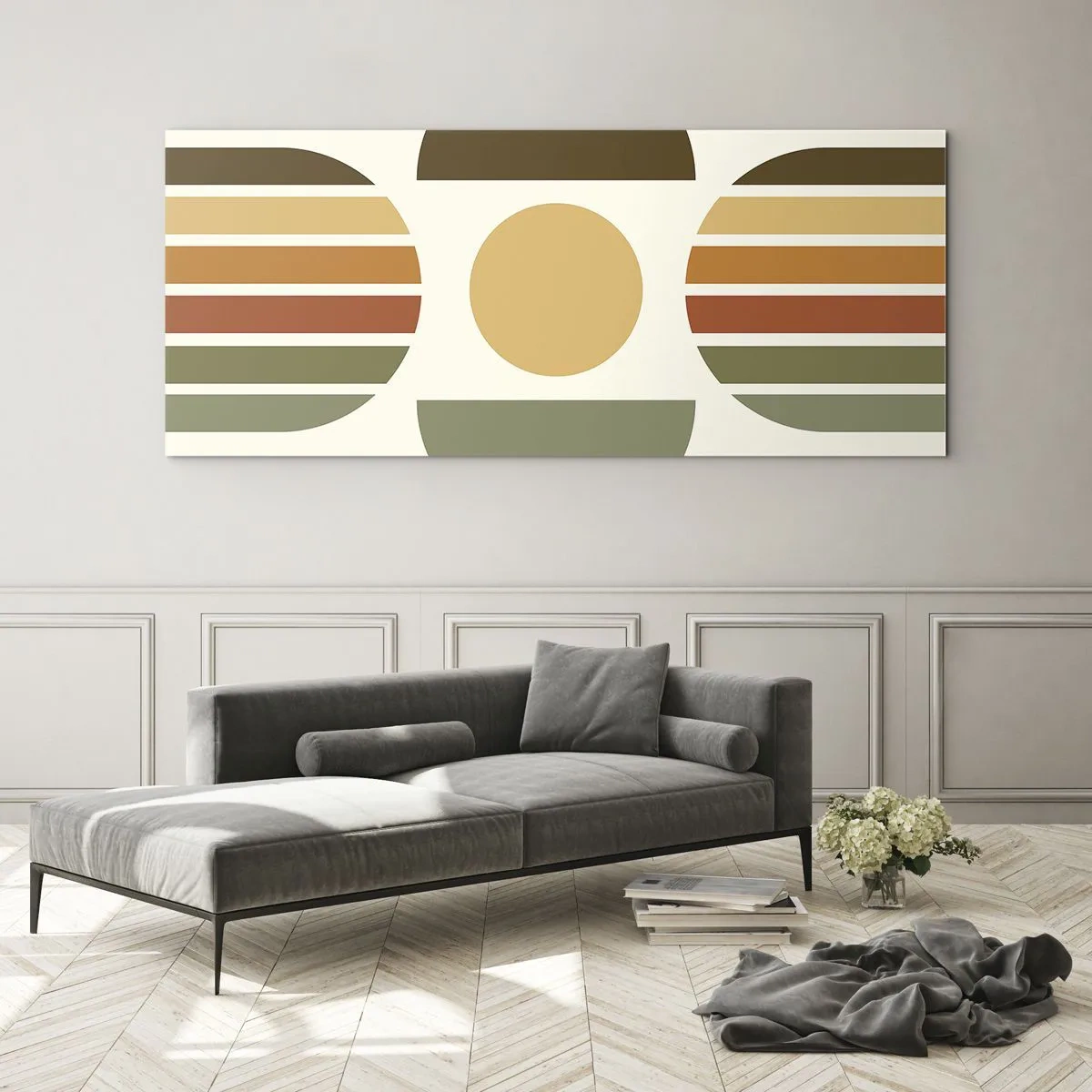 Schilderen op glas - In aardetinten - 90x30 cm